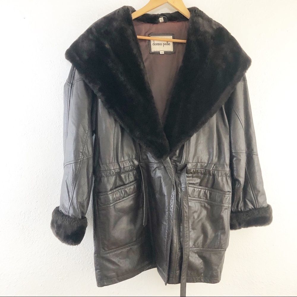 Donna Pelle Brown Leather Jacket Size M